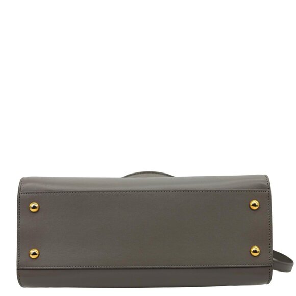 Yves Saint Laurent  Cabas Baby Leather Tote Shoulder Bag Gray - Picture 9 of 12